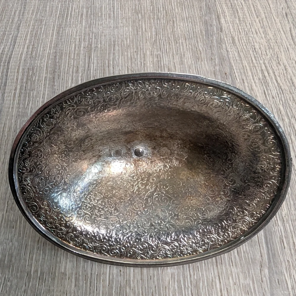 Vintage Trinket Silver Etched Box